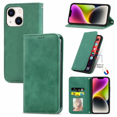 Retro Skin Feel Magnetic Leather Phone Case, For iPhone 15 Pro, For  iPhone 15 Plus, For iPhone 15, For  iPhone 14 Plus, For iPhone 14, For iPhone 14 Pro, For iPhone 14 Pro Max