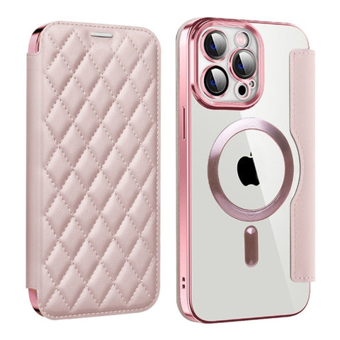 Shield Magsafe RFID Anti-theft Rhombus Leather Phone Case, For iPhone 16 Pro Max, For iPhone 16 Pro, For iPhone 16 Plus, For iPhone 16, For iPhone 15 Pro Max, For iPhone 15 Pro