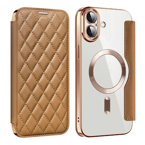 Shield Magsafe RFID Anti-theft Rhombus Leather Phone Case, For iPhone 16 Pro Max, For iPhone 16 Pro, For iPhone 16 Plus, For iPhone 16, For iPhone 15 Pro Max, For iPhone 15 Pro