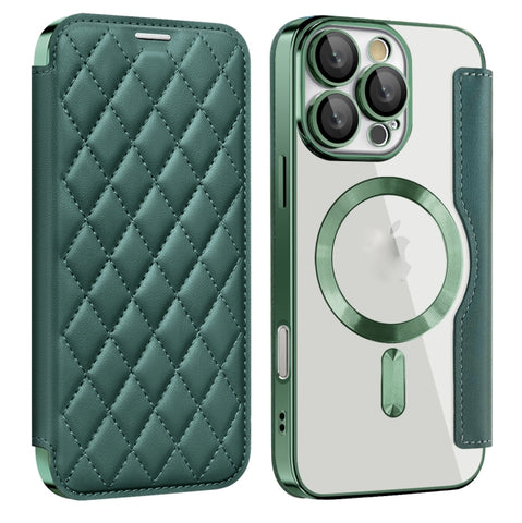 Shield Magsafe RFID Anti-theft Rhombus Leather Phone Case, For iPhone 16 Pro Max, For iPhone 16 Pro, For iPhone 16 Plus, For iPhone 16, For iPhone 15 Pro Max, For iPhone 15 Pro
