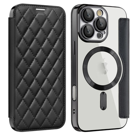 Shield Magsafe RFID Anti-theft Rhombus Leather Phone Case, For iPhone 16 Pro Max, For iPhone 16 Pro, For iPhone 16 Plus, For iPhone 16, For iPhone 15 Pro Max, For iPhone 15 Pro