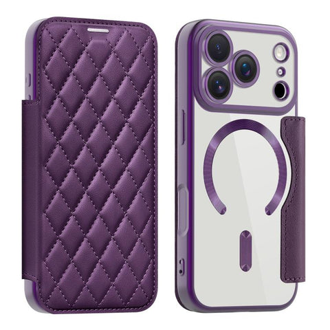 Shield Magsafe RFID Anti-theft Rhombus Leather Phone Case, For iPhone 18 Pro, For iPhone 18 Pro Max, For iPhone 17 Pro Max, For iPhone 17 Pro, For iPhone 17, For iPhone Air