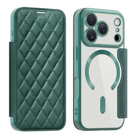 Shield Magsafe RFID Anti-theft Rhombus Leather Phone Case, For iPhone 18 Pro, For iPhone 18 Pro Max, For iPhone 17 Pro Max, For iPhone 17 Pro, For iPhone 17, For iPhone Air