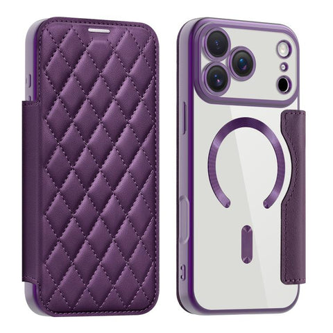 Shield Magsafe RFID Anti-theft Rhombus Leather Phone Case, For iPhone 18 Pro, For iPhone 18 Pro Max, For iPhone 17 Pro Max, For iPhone 17 Pro, For iPhone 17, For iPhone Air