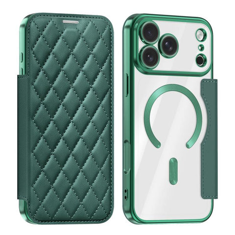 Shield Magsafe RFID Anti-theft Rhombus Leather Phone Case, For iPhone 18 Pro, For iPhone 18 Pro Max, For iPhone 17 Pro Max, For iPhone 17 Pro, For iPhone 17, For iPhone Air