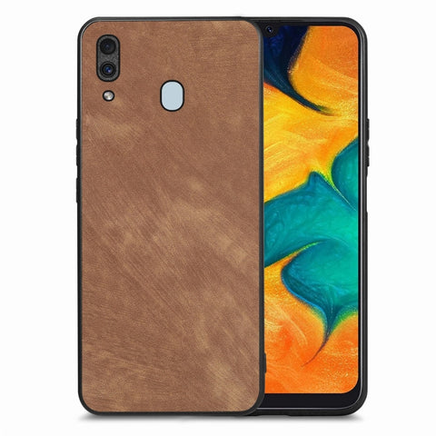Vintage Leather PC Back Cover Phone Case, For Samsung Galaxy A30/A20, For Samsung Galaxy S8+