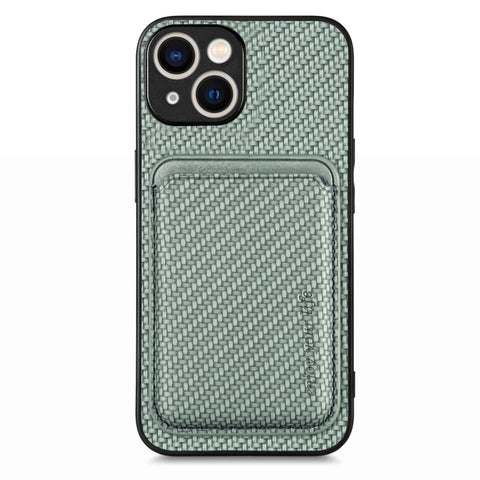 Carbon Fiber Leather Card Magsafe Phone Case, For iPhone 15 Pro Max, For iPhone 15 Pro, For iPhone 15 Plus, For iPhone 15