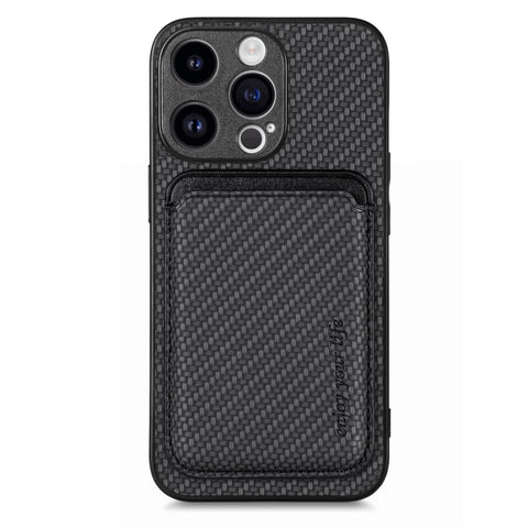 Carbon Fiber Leather Card Magsafe Phone Case, For iPhone 15 Pro Max, For iPhone 15 Pro, For iPhone 15 Plus, For iPhone 15