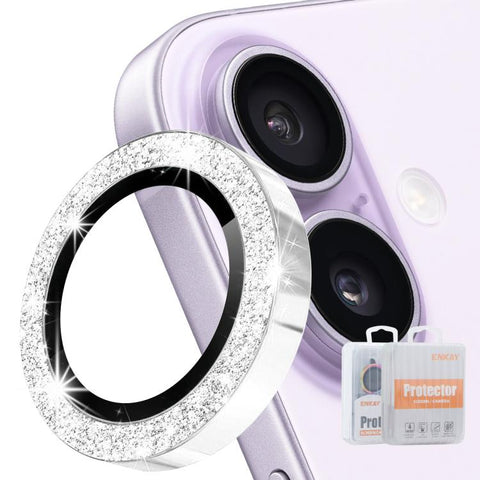 ENKAY Hat-Prince Glitter Rear Lens Aluminium Alloy Tempered Glass Film, For iPhone 17 Pro / 17 Pro Max, For iPhone 17, For iPhone Air, For iPhone 15 Pro / 15 Pro Max, For iPhone 15 / 15 Plus