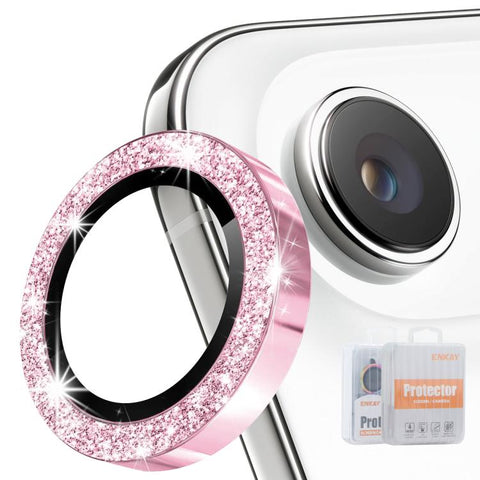 ENKAY Hat-Prince Glitter Rear Lens Aluminium Alloy Tempered Glass Film, For iPhone 17 Pro / 17 Pro Max, For iPhone 17, For iPhone Air, For iPhone 15 Pro / 15 Pro Max, For iPhone 15 / 15 Plus