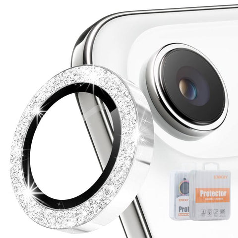 ENKAY Hat-Prince Glitter Rear Lens Aluminium Alloy Tempered Glass Film, For iPhone 17 Pro / 17 Pro Max, For iPhone 17, For iPhone Air, For iPhone 15 Pro / 15 Pro Max, For iPhone 15 / 15 Plus