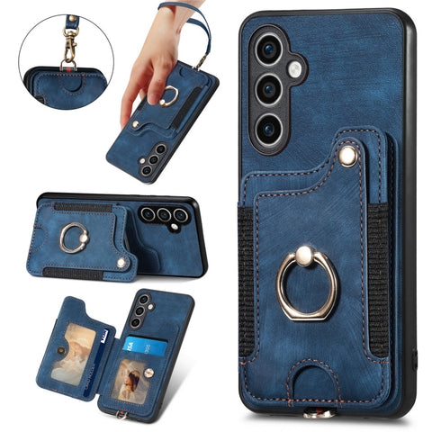 Retro Skin-feel Ring Multi-card Wallet Phone Case, For Samsung Galaxy S23 FE 5G, For Samsung Galaxy Note20  Ultra, For Samsung Galaxy Note20, For Samsung Galaxy Note10, For Samsung Galaxy Note10+