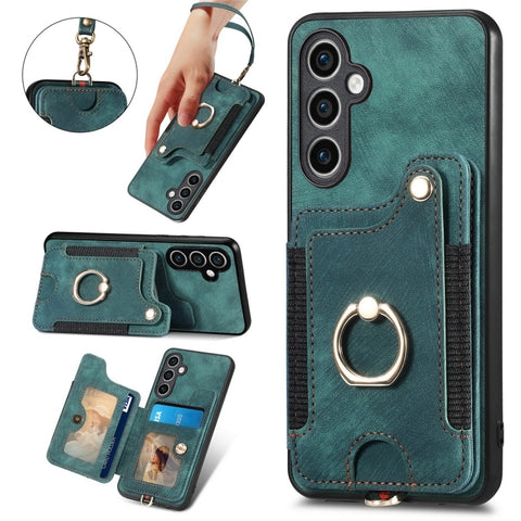 Retro Skin-feel Ring Multi-card Wallet Phone Case, For Samsung Galaxy S23 FE 5G, For Samsung Galaxy Note20  Ultra, For Samsung Galaxy Note20, For Samsung Galaxy Note10, For Samsung Galaxy Note10+