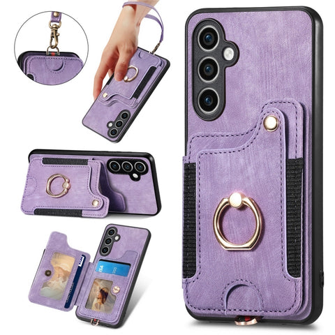 Retro Skin-feel Ring Multi-card Wallet Phone Case, For Samsung Galaxy S23 FE 5G, For Samsung Galaxy Note20  Ultra, For Samsung Galaxy Note20, For Samsung Galaxy Note10, For Samsung Galaxy Note10+