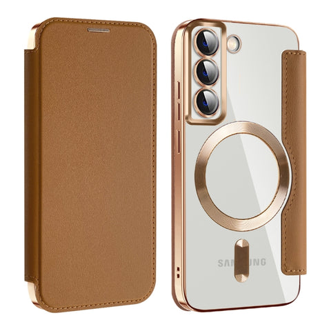 Shield MagSafe RFID Anti-theft Leather Phone Case, For Samsung Galaxy S22 5G
