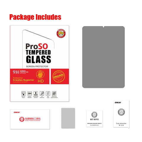 ENKAY Hat-Prince 0.33mm 28 Degrees Anti-peeping Privacy Tempered Glass Film, For iPad mini 6 / mini 2024, For iPad Air 11 2024 /10th Gen 10.9 2022, For iPad Air 10.9 2022 / Pro 11 2022, For iPad 10.2 2021 / 2020 / 2019, For iPad Air 10.5 2019 / Pro 10....