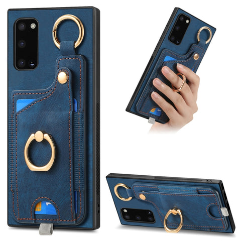 Retro Skin-feel Ring Card Bag Phone Case with Hang Loop, For Samsung Galaxy A32 5G, For Samsung Galaxy S21 5G, For Samsung Galaxy S21+ 5G, For Samsung Galaxy S21 Ultra 5G, For Samsung Galaxy A21s, For Samsung Galaxy A31, For Samsung Galaxy A71         ...