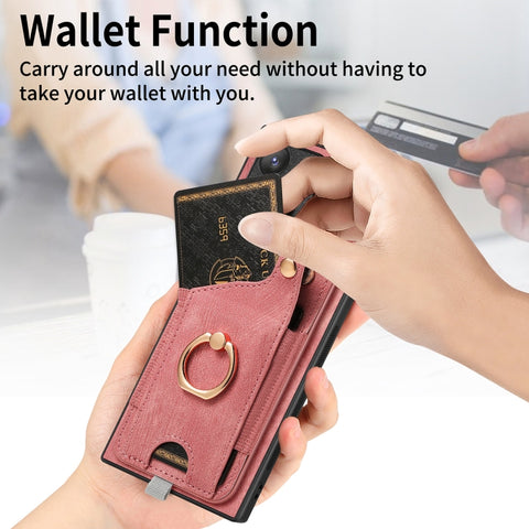 Retro Skin-feel Ring Card Bag Phone Case with Hang Loop, For Samsung Galaxy A32 5G, For Samsung Galaxy S21 5G, For Samsung Galaxy S21+ 5G, For Samsung Galaxy S21 Ultra 5G, For Samsung Galaxy A21s, For Samsung Galaxy A31, For Samsung Galaxy A71         ...
