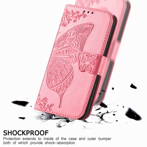 Butterfly Love Flower Embossed Leather Phone Case, For Samsung Galaxy C55, For Samsung Galaxy A15