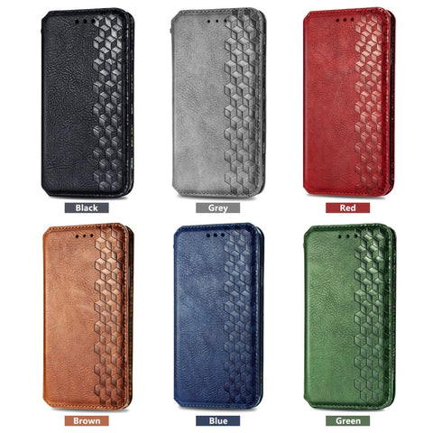 Cubic Grid Pressed Magnetic Leather Phone Case, For Samsung Galaxy S25 Ultra 5G, For Samsung Galaxy M55, For Samsung Galaxy A25 5G