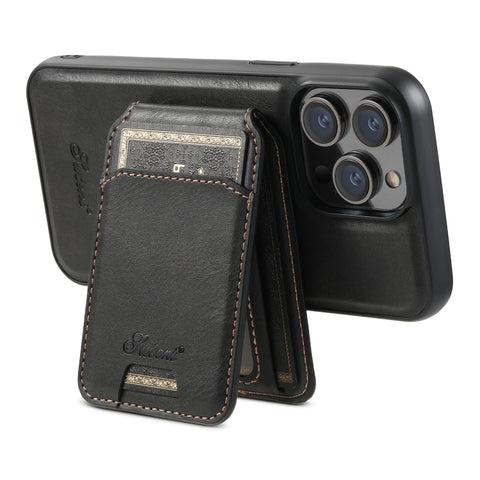 Suteni H15 MagSafe Oil Eax Leather Detachable Wallet Back Phone Case, For iPhone 14 Pro Max, For iPhone 13 Pro Max, For iPhone 13 Pro, For iPhone 13, For iPhone 12, For iPhone 12 Pro Max, For iPhone 12 Pro, For iPhone 17e / 16e