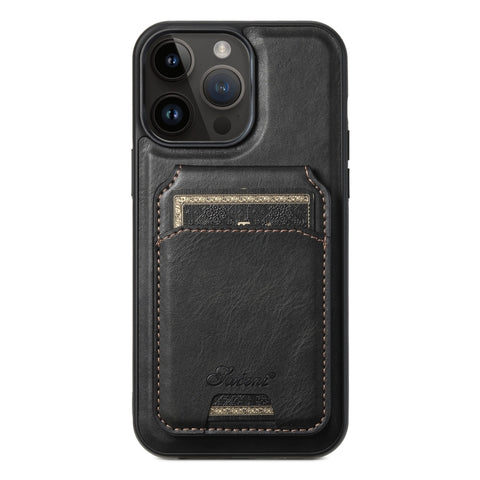 Suteni H15 MagSafe Oil Eax Leather Detachable Wallet Back Phone Case, For iPhone 14 Pro Max, For iPhone 13 Pro Max, For iPhone 13 Pro, For iPhone 13, For iPhone 12, For iPhone 12 Pro Max, For iPhone 12 Pro, For iPhone 17e / 16e