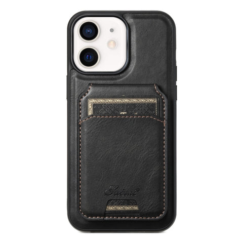 Suteni H15 MagSafe Oil Eax Leather Detachable Wallet Back Phone Case, For iPhone 14 Pro Max, For iPhone 13 Pro Max, For iPhone 13 Pro, For iPhone 13, For iPhone 12, For iPhone 12 Pro Max, For iPhone 12 Pro, For iPhone 17e / 16e