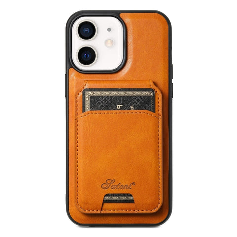 Suteni H15 MagSafe Oil Eax Leather Detachable Wallet Back Phone Case, For iPhone 14 Pro Max, For iPhone 13 Pro Max, For iPhone 13 Pro, For iPhone 13, For iPhone 12, For iPhone 12 Pro Max, For iPhone 12 Pro, For iPhone 17e / 16e