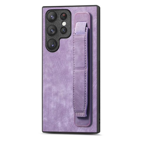 Retro Wristband Holder Leather Back Phone Case, For Samsung Galaxy S22 Ultra 5G, For Samsung Galaxy S22+ 5G, For Samsung Galaxy S22 5G, For Samsung Galaxy A13 5G, For Samsung Galaxy S21 FE 5G, For Samsung Galaxy A32 5G, For Samsung Galaxy S21 5G       ...