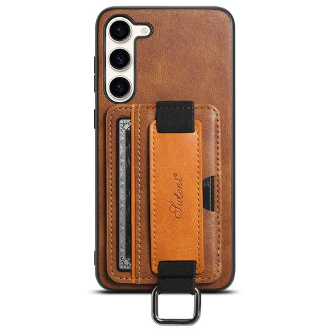 Suteni H13 Card Wallet Wrist Strap Holder PU Phone Case, For Samsung Galaxy S26+  5G, For Samsung Galaxy S26 Ultra 5G, For Samsung Galaxy S25  5G, For Samsung Galaxy S25+  5G, For Samsung Galaxy S25 Ultra 5G, For Samsung Galaxy S24 Ultra 5G            ...