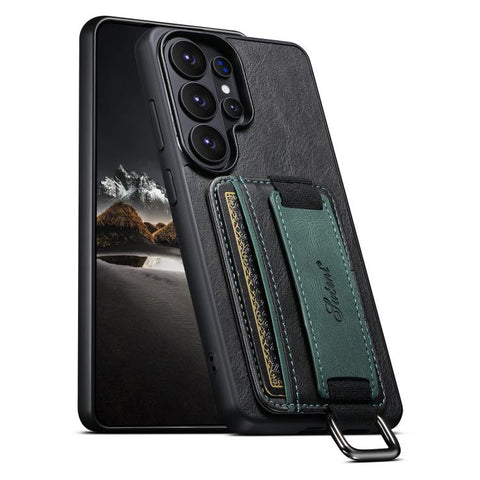 Suteni H13 Card Wallet Wrist Strap Holder PU Phone Case, For Samsung Galaxy S26+  5G, For Samsung Galaxy S26 Ultra 5G, For Samsung Galaxy S25  5G, For Samsung Galaxy S25+  5G, For Samsung Galaxy S25 Ultra 5G, For Samsung Galaxy S24 Ultra 5G            ...
