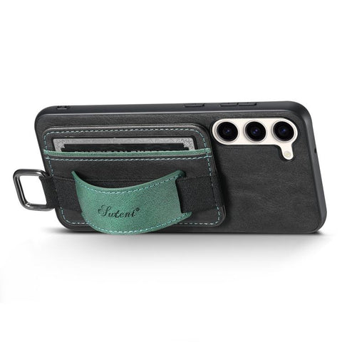 Suteni H13 Card Wallet Wrist Strap Holder PU Phone Case, For Samsung Galaxy S26+  5G, For Samsung Galaxy S26 Ultra 5G, For Samsung Galaxy S25  5G, For Samsung Galaxy S25+  5G, For Samsung Galaxy S25 Ultra 5G, For Samsung Galaxy S24 Ultra 5G            ...