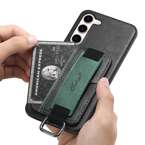 Suteni H13 Card Wallet Wrist Strap Holder PU Phone Case, For Samsung Galaxy S26+  5G, For Samsung Galaxy S26 Ultra 5G, For Samsung Galaxy S25  5G, For Samsung Galaxy S25+  5G, For Samsung Galaxy S25 Ultra 5G, For Samsung Galaxy S24 Ultra 5G            ...