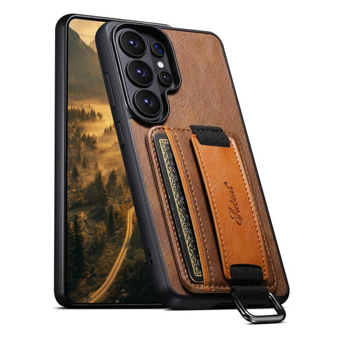 Suteni H13 Card Wallet Wrist Strap Holder PU Phone Case, For Samsung Galaxy S26+  5G, For Samsung Galaxy S26 Ultra 5G, For Samsung Galaxy S25  5G, For Samsung Galaxy S25+  5G, For Samsung Galaxy S25 Ultra 5G, For Samsung Galaxy S24 Ultra 5G            ...
