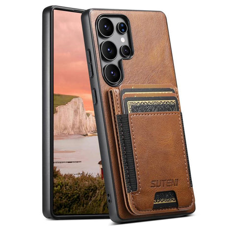 Suteni H03 Oil Wax Leather Wallet Stand Back Phone Case, For Samsung Galaxy S26+ 5G, For Samsung Galaxy S26 Ultra 5G, For Samsung Galaxy S25+ 5G, For Samsung Galaxy S25 Ultra 5G, For Samsung Galaxy S24 Ultra 5G, For Samsung Galaxy S24+ 5G              ...