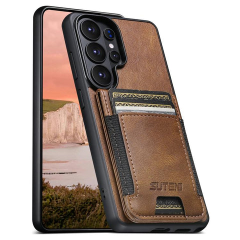Suteni H03 Oil Wax Leather Wallet Stand Back Phone Case, For Samsung Galaxy S26+ 5G, For Samsung Galaxy S26 Ultra 5G, For Samsung Galaxy S25+ 5G, For Samsung Galaxy S25 Ultra 5G, For Samsung Galaxy S24 Ultra 5G, For Samsung Galaxy S24+ 5G              ...