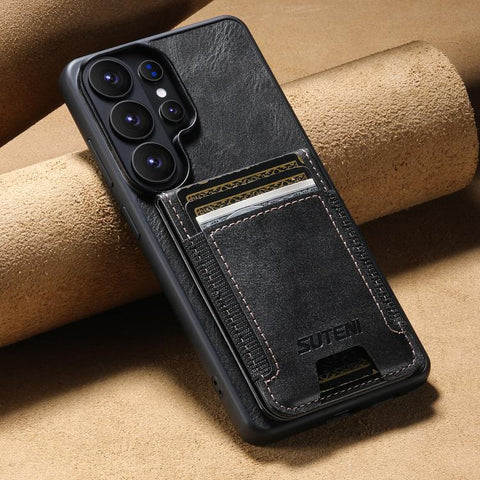 Suteni H03 Oil Wax Leather Wallet Stand Back Phone Case, For Samsung Galaxy S26+ 5G, For Samsung Galaxy S26 Ultra 5G, For Samsung Galaxy S25+ 5G, For Samsung Galaxy S25 Ultra 5G, For Samsung Galaxy S24 Ultra 5G, For Samsung Galaxy S24+ 5G              ...