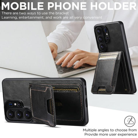 Suteni H03 Oil Wax Leather Wallet Stand Back Phone Case, For Samsung Galaxy S26+ 5G, For Samsung Galaxy S26 Ultra 5G, For Samsung Galaxy S25+ 5G, For Samsung Galaxy S25 Ultra 5G, For Samsung Galaxy S24 Ultra 5G, For Samsung Galaxy S24+ 5G              ...