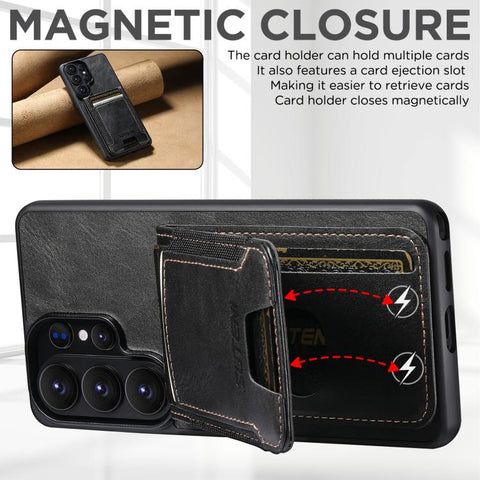 Suteni H03 Oil Wax Leather Wallet Stand Back Phone Case, For Samsung Galaxy S26+ 5G, For Samsung Galaxy S26 Ultra 5G, For Samsung Galaxy S25+ 5G, For Samsung Galaxy S25 Ultra 5G, For Samsung Galaxy S24 Ultra 5G, For Samsung Galaxy S24+ 5G              ...