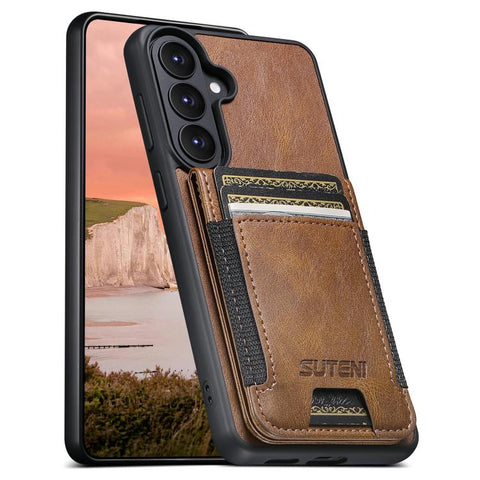 Suteni H03 Oil Wax Leather Wallet Stand Back Phone Case, For Samsung Galaxy S26+ 5G, For Samsung Galaxy S26 Ultra 5G, For Samsung Galaxy S25+ 5G, For Samsung Galaxy S25 Ultra 5G, For Samsung Galaxy S24 Ultra 5G, For Samsung Galaxy S24+ 5G              ...