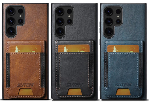 Suteni H03 Oil Wax Leather Wallet Stand Back Phone Case, For Samsung Galaxy S26+ 5G, For Samsung Galaxy S26 Ultra 5G, For Samsung Galaxy S25+ 5G, For Samsung Galaxy S25 Ultra 5G, For Samsung Galaxy S24 Ultra 5G, For Samsung Galaxy S24+ 5G              ...
