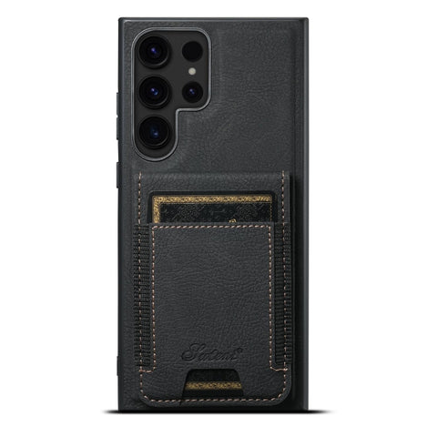 Suteni H17 Litchi Texture Leather MagSafe Detachable Wallet Phone Case, For Samsung Galaxy S26+ 5G, For Samsung Galaxy S26 Ultra 5G, For Samsung Galaxy S25 5G, For Samsung Galaxy S25+ 5G, For Samsung Galaxy S25 Ultra 5G, For Samsung Galaxy S24 Ultra 5G...