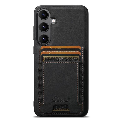 Suteni H17 Litchi Texture Leather MagSafe Detachable Wallet Phone Case, For Samsung Galaxy S26+ 5G, For Samsung Galaxy S26 Ultra 5G, For Samsung Galaxy S25 5G, For Samsung Galaxy S25+ 5G, For Samsung Galaxy S25 Ultra 5G, For Samsung Galaxy S24 Ultra 5G...