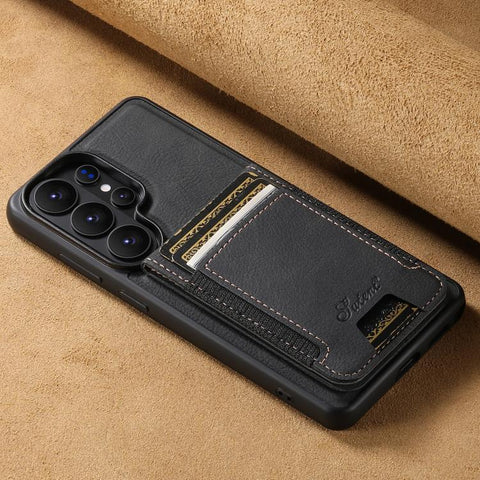 Suteni H17 Litchi Texture Leather MagSafe Detachable Wallet Phone Case, For Samsung Galaxy S26+ 5G, For Samsung Galaxy S26 Ultra 5G, For Samsung Galaxy S25 5G, For Samsung Galaxy S25+ 5G, For Samsung Galaxy S25 Ultra 5G, For Samsung Galaxy S24 Ultra 5G...