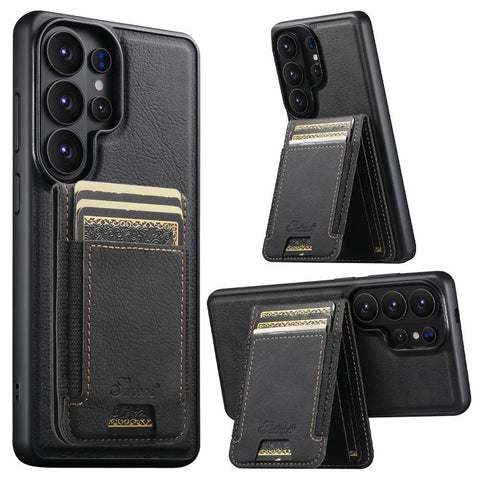 Suteni H17 Litchi Texture Leather MagSafe Detachable Wallet Phone Case, For Samsung Galaxy S26+ 5G, For Samsung Galaxy S26 Ultra 5G, For Samsung Galaxy S25 5G, For Samsung Galaxy S25+ 5G, For Samsung Galaxy S25 Ultra 5G, For Samsung Galaxy S24 Ultra 5G...