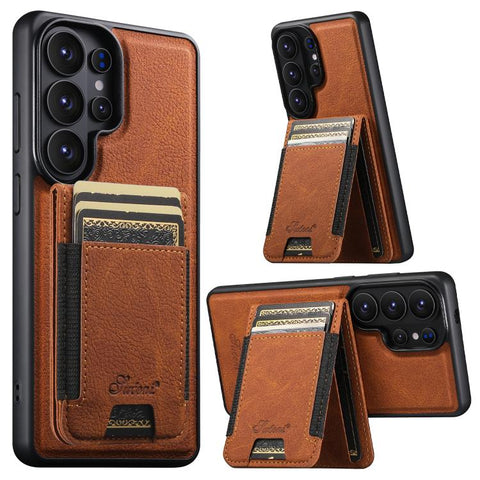 Suteni H17 Litchi Texture Leather MagSafe Detachable Wallet Phone Case, For Samsung Galaxy S26+ 5G, For Samsung Galaxy S26 Ultra 5G, For Samsung Galaxy S25 5G, For Samsung Galaxy S25+ 5G, For Samsung Galaxy S25 Ultra 5G, For Samsung Galaxy S24 Ultra 5G...