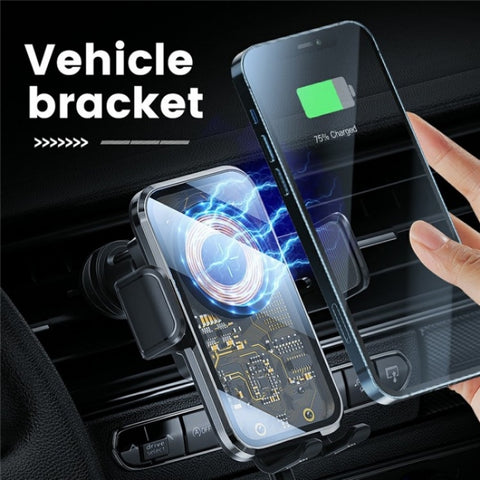 X11 15W Fast Charger Car Air Vent Hook Wireless Charger Intelligent Induction, X11 (Tarnish), X11 (Silver)