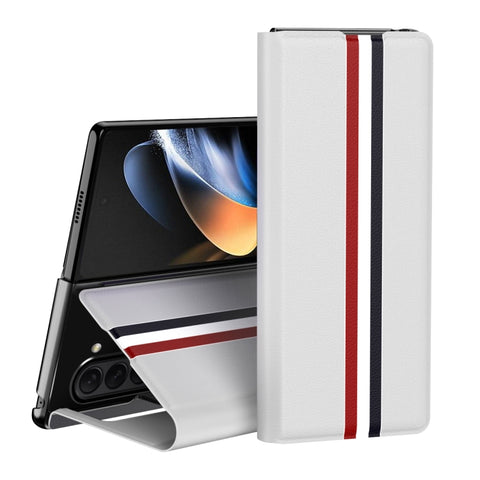 Litchi Texture PU Back Phone Case with Holder, For Galaxy Z Fold8 Ultra 5G, For Galaxy Z Fold7 5G, For Galaxy Z Fold6 5G