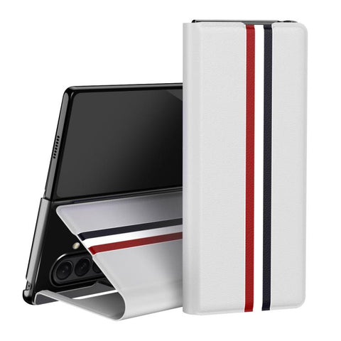 Litchi Texture PU Back Phone Case with Holder, For Galaxy Z Fold8 Ultra 5G, For Galaxy Z Fold7 5G, For Galaxy Z Fold6 5G