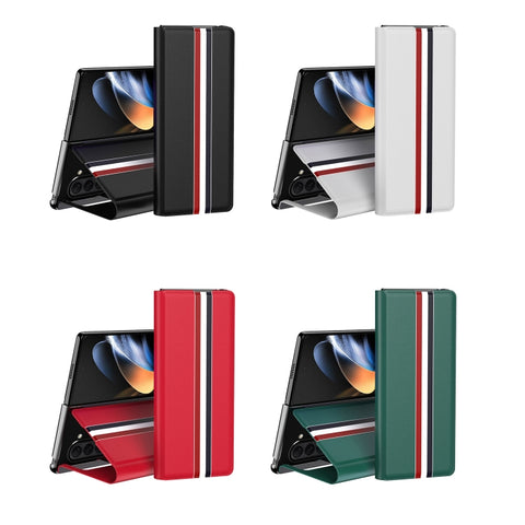 Litchi Texture PU Back Phone Case with Holder, For Galaxy Z Fold8 Ultra 5G, For Galaxy Z Fold7 5G, For Galaxy Z Fold6 5G